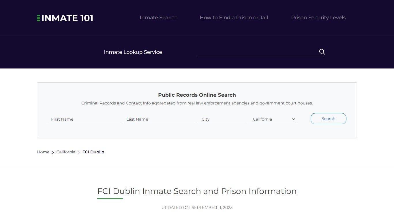 FCI Dublin Inmate Search | Lookup | Roster